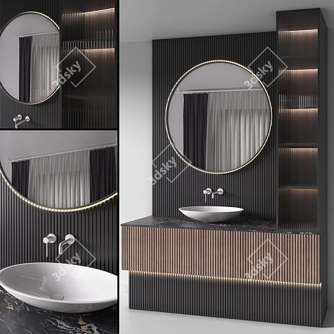 Editable Wardrobe Furniture Set 3D 3D model image 1