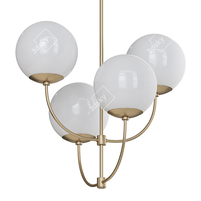 Golden Harvey Pendant Chandelier 3D model image 1