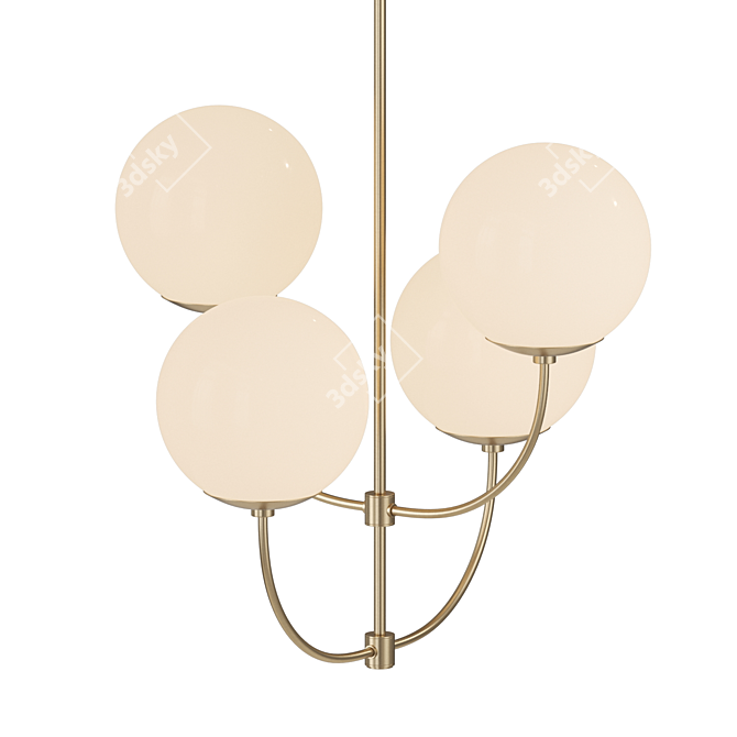 Golden Harvey Pendant Chandelier 3D model image 3