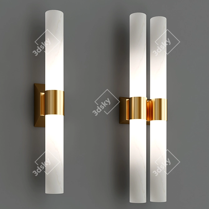 Elegant Tube Wall Lamps 3D model image 2