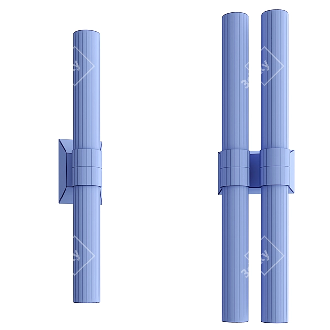 Elegant Tube Wall Lamps 3D model image 3