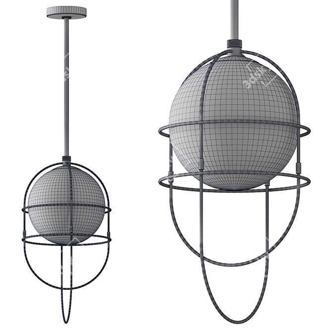 Elegant Dolores Pendant Light 3D model image 2