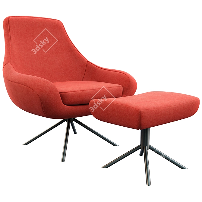 Noomi Swivel Lounge Set, Modern 3D model image 1