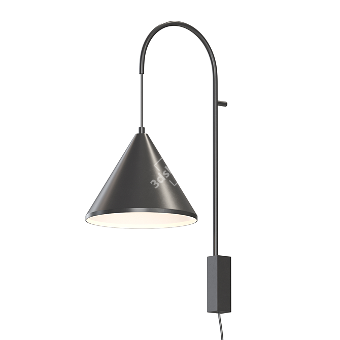 Berlin Black Cone Wall Lamp 3D model image 1