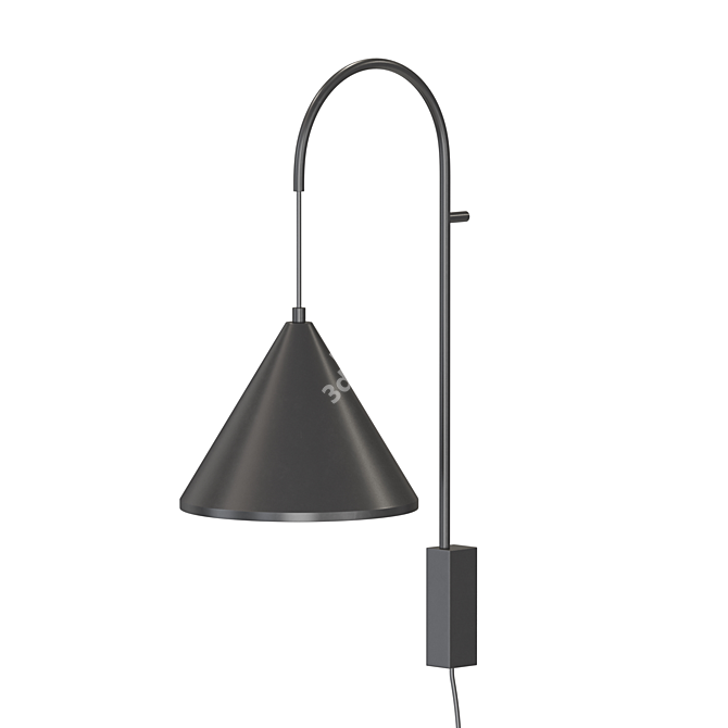 Berlin Black Cone Wall Lamp 3D model image 3