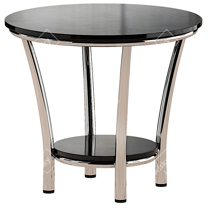 Modern Black Round End Table 3D model image 1