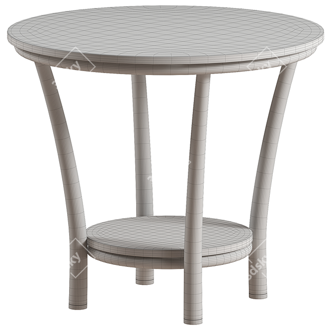 Modern Black Round End Table 3D model image 2