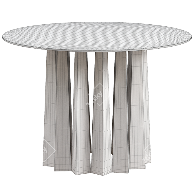 Sleek Noir Column Dining Table 3D model image 2