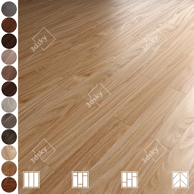 Wood Flooring Pack 18 Styles 3D model image 1