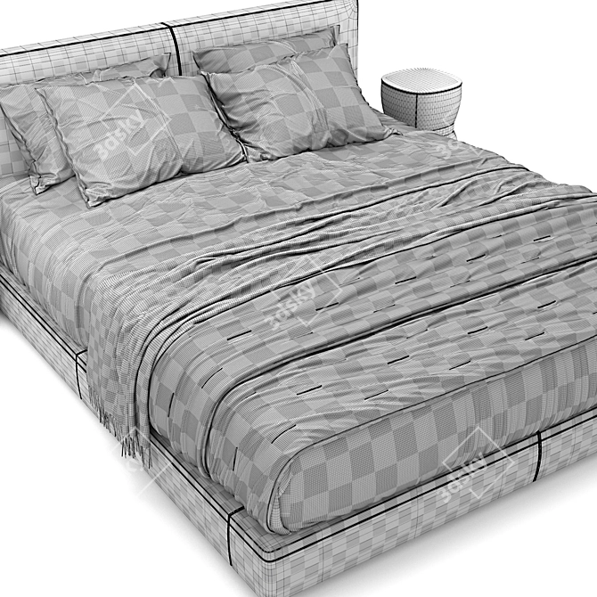 Richard B&B Italia Bed 2250x1820mm 3D model image 4