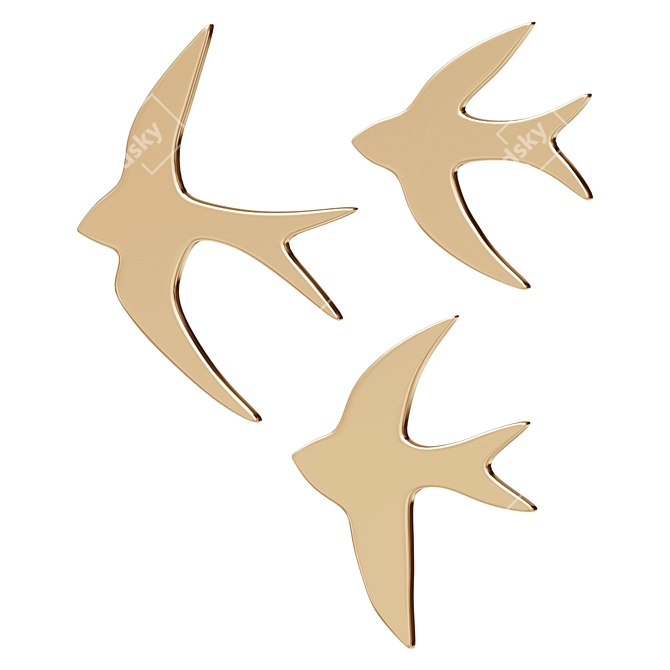 Bird Wall Decor Set - Strakaza 3D model image 1