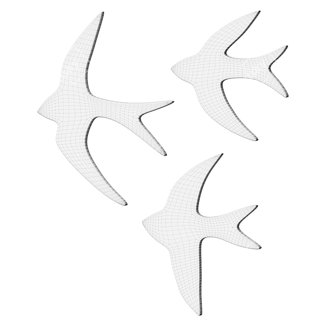 Bird Wall Decor Set - Strakaza 3D model image 2