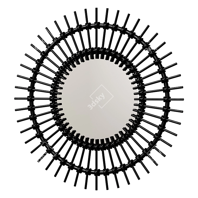 Sunshine Rattan Mirror: Boho Chic 3D model image 1