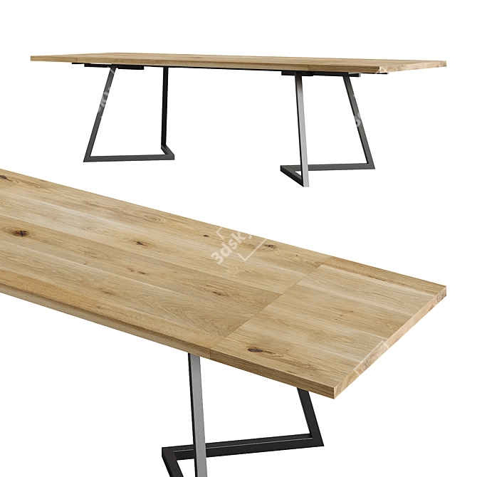 Industrial Steel Table by mLOFT 3D model image 1