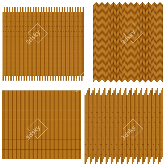 Wood Flooring Parket Set 12 Colors 3D model image 6