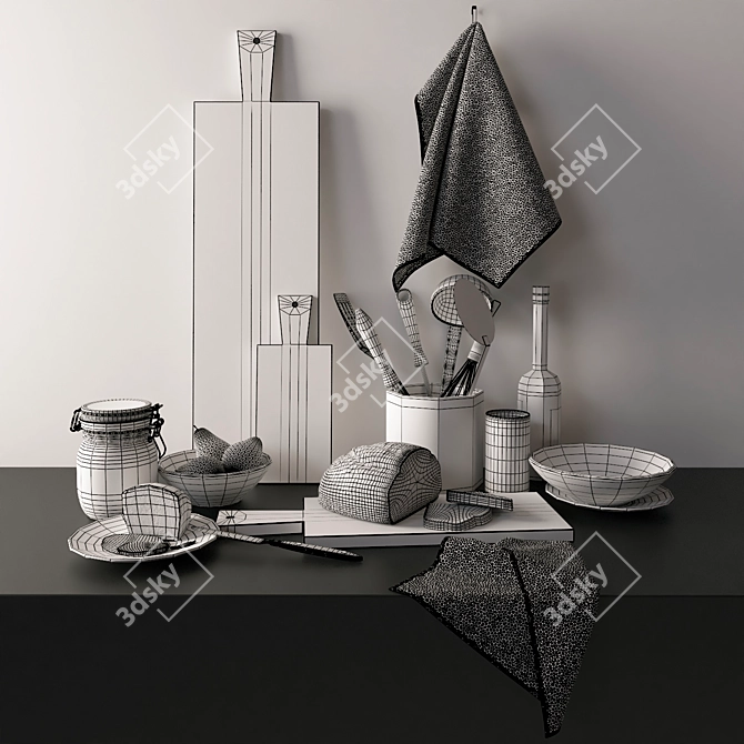 Kitchen Decor Set in Various Formats 3D model image 5