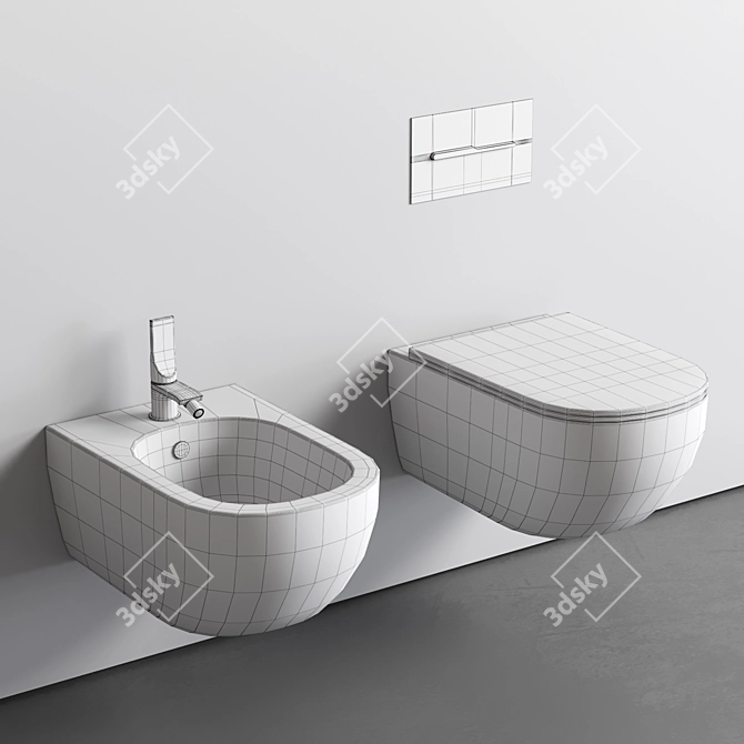 Nic Pin WC and Bidet 3D model image 4