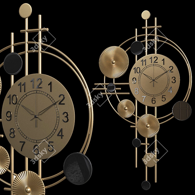 Elegant Modern 3D Clock 3D model image 3