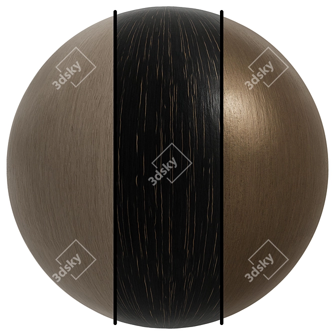 Metallic Chocolate Wood Collection Effect 3D model image 1