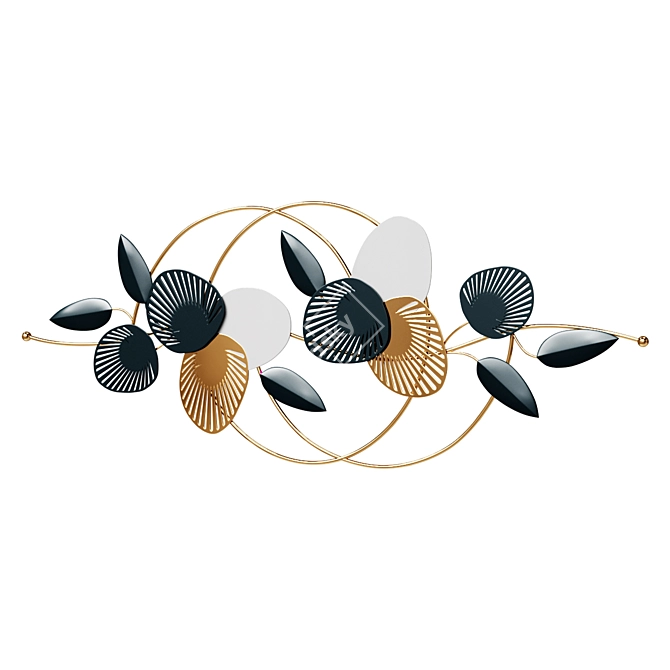 Metal Leaves Wall Decor 3D 3D model image 1