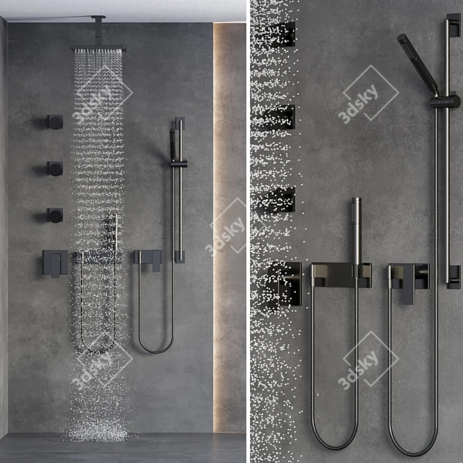 Premium 3D Shower Model - V-Ray & Corona Ready 3D model image 1