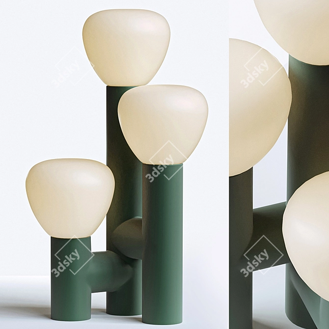 Minimalist 3-Light Table Lamp 3D model image 1