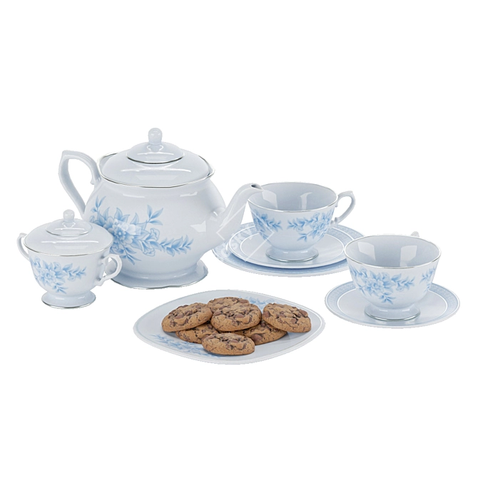 English Tea Time Set 3D model image 1