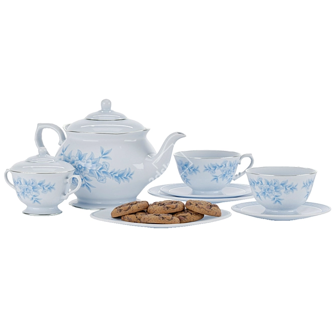 English Tea Time Set 3D model image 2