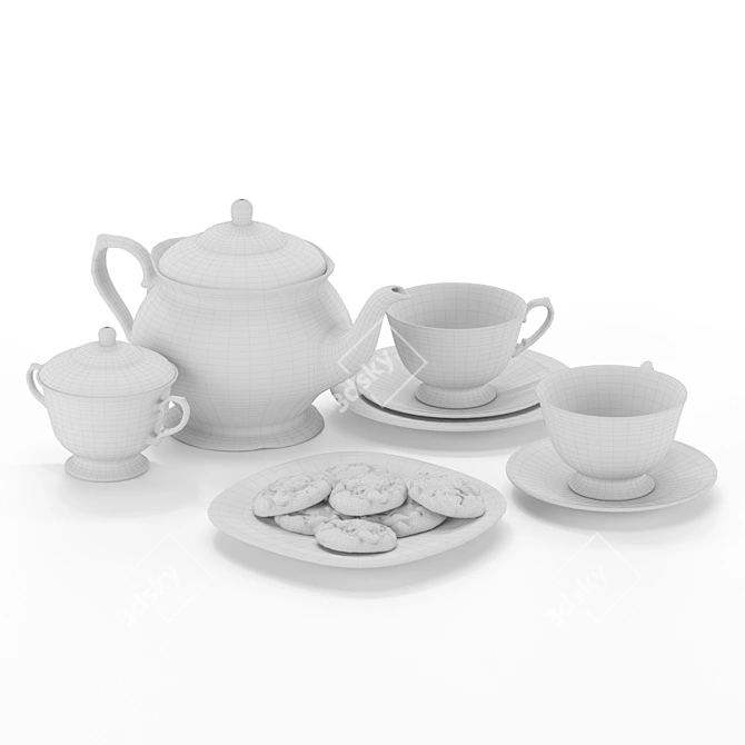 English Tea Time Set 3D model image 3