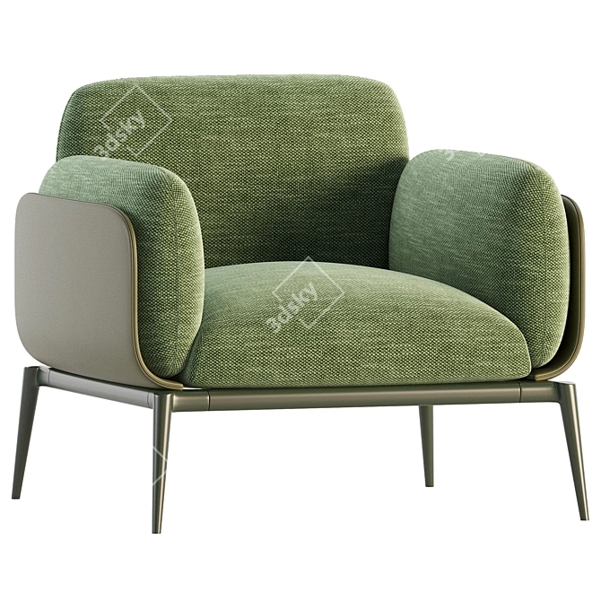 Sleek Brooklyn Armchair Design 3D model image 2