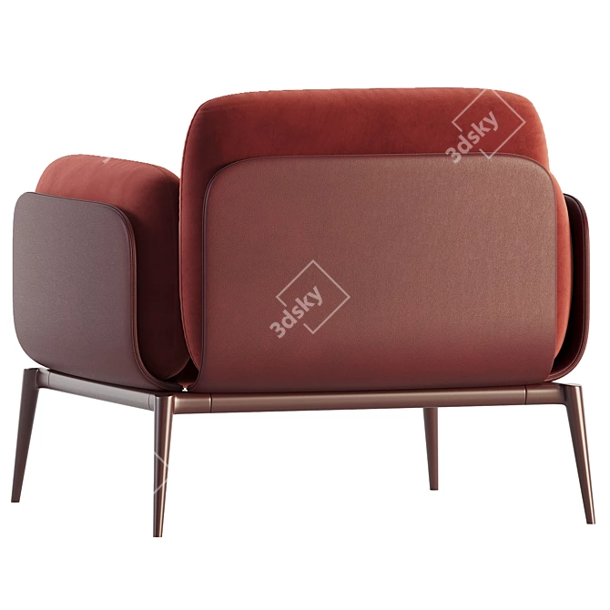 Sleek Brooklyn Armchair Design 3D model image 4