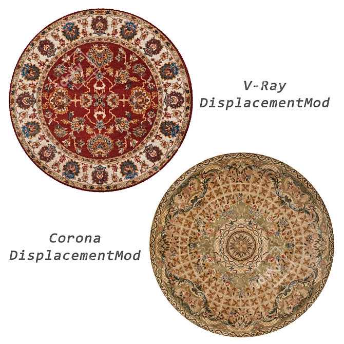 Versatile Round Rug Set 3D model image 3