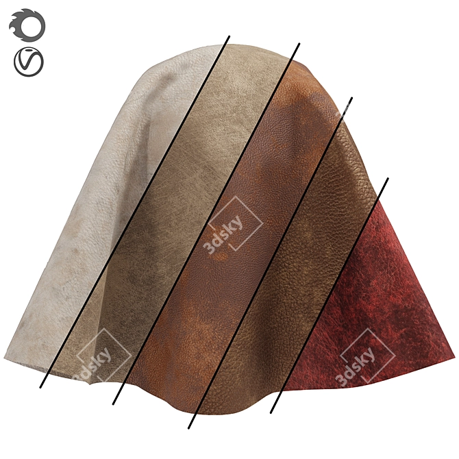 Vintage Leather Texture Pack 3D model image 1