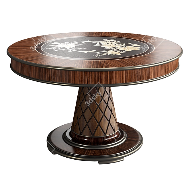 Inlayed Cromie Dining Table, Bellotti 3D model image 1