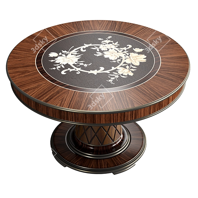 Inlayed Cromie Dining Table, Bellotti 3D model image 2