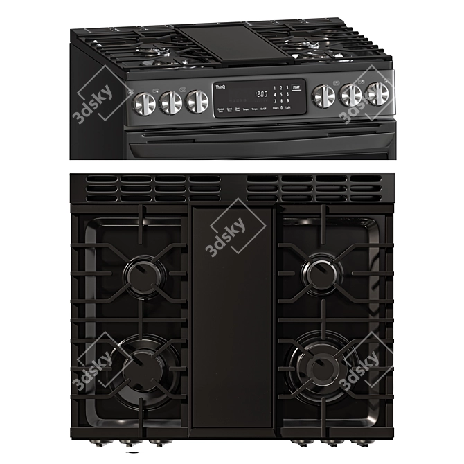 LG ProBake ProConvection Gas+Electric Set 3D model image 4