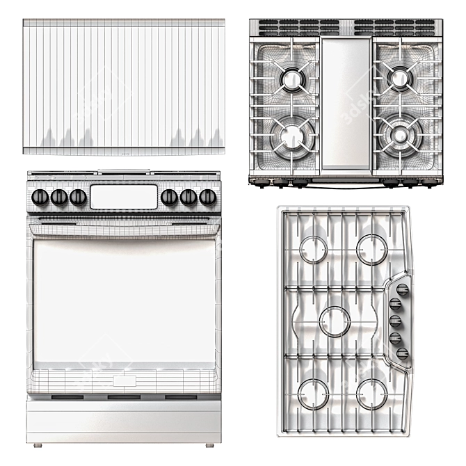 LG ProBake ProConvection Gas+Electric Set 3D model image 7