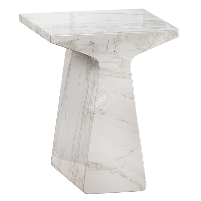 Sleek Noir Finn Side Table 3D model image 1