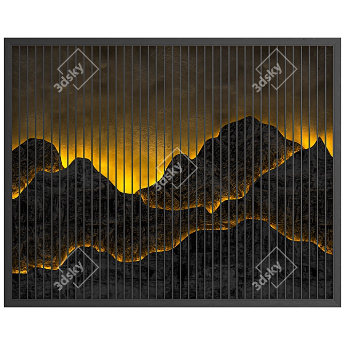 Mountain Wall Panel 3D Model 3D model image 1