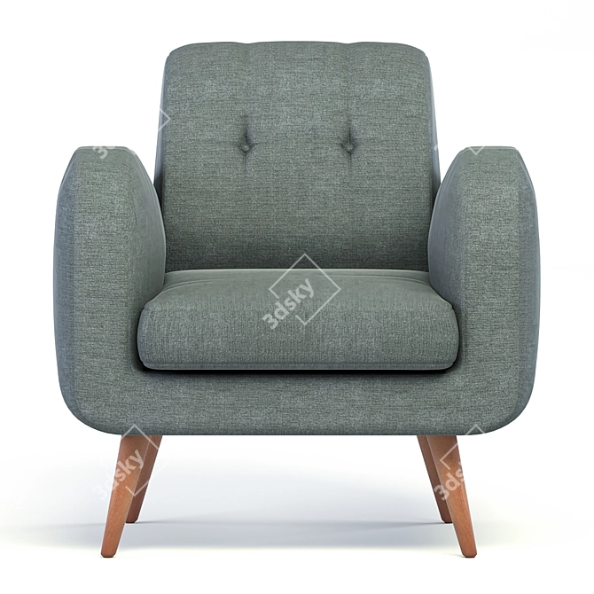 Elegant Valeria Tufted Armchair 3D model image 2