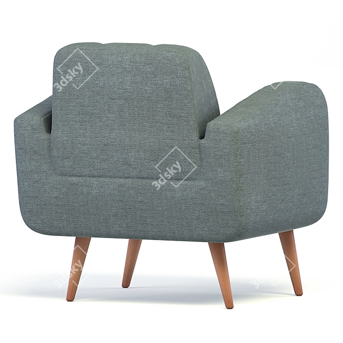 Elegant Valeria Tufted Armchair 3D model image 4