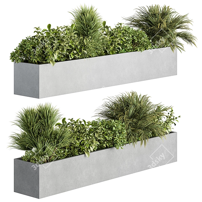 Outdoor Boxed Hanging Plant 3D model image 1