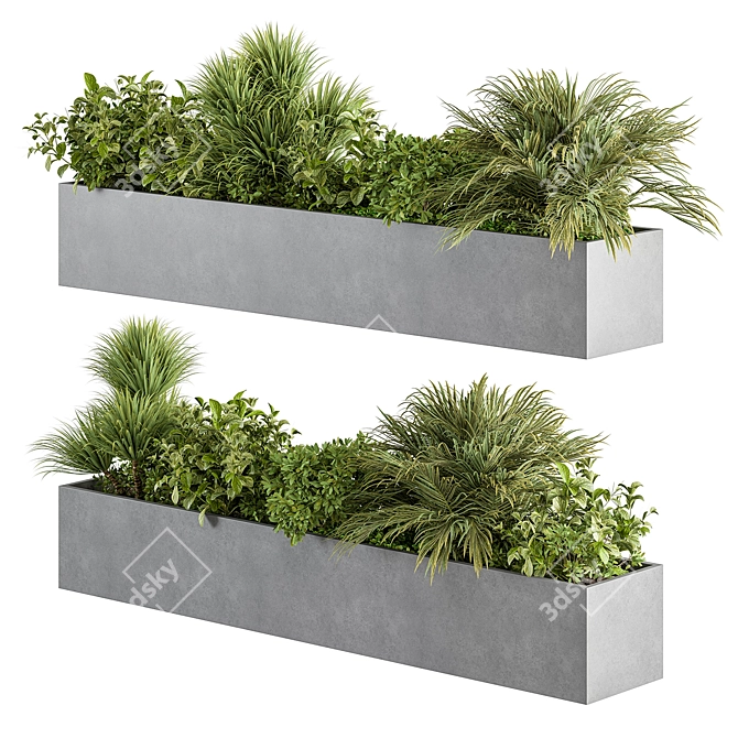 Outdoor Boxed Hanging Plant 3D model image 4