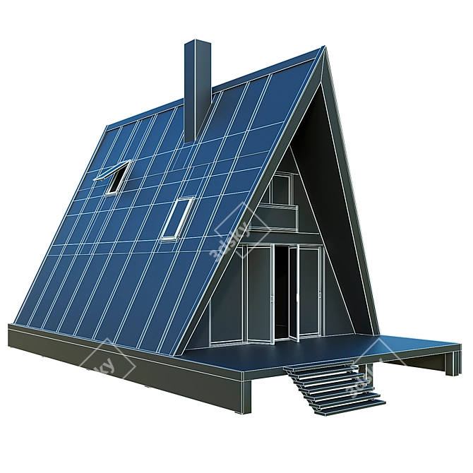 Forest A-Frame Triangle Cottage 3D model image 6