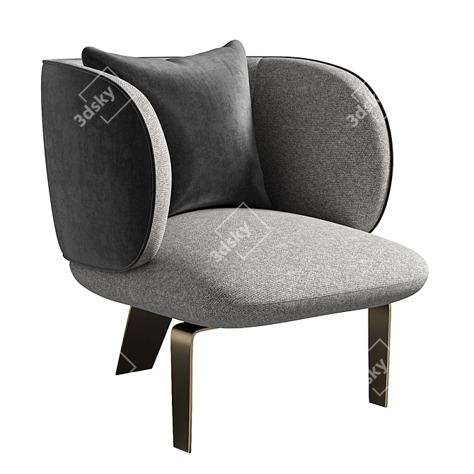 Stylish Garry Club Chair 3D model image 1