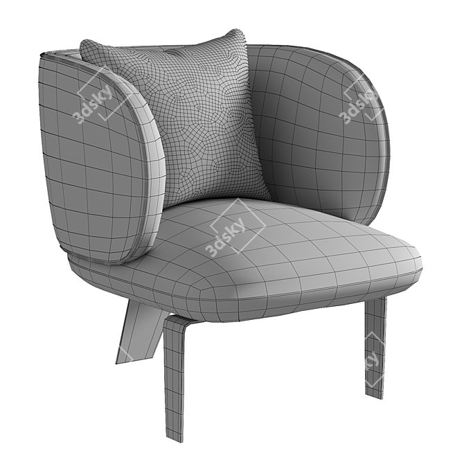 Stylish Garry Club Chair 3D model image 3