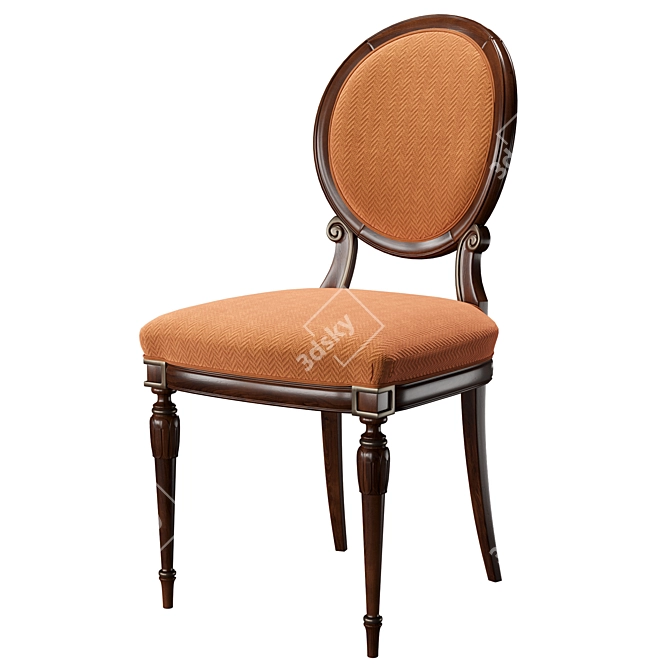 Elegant Bellotti 1376 Walnut Chair 3D model image 1