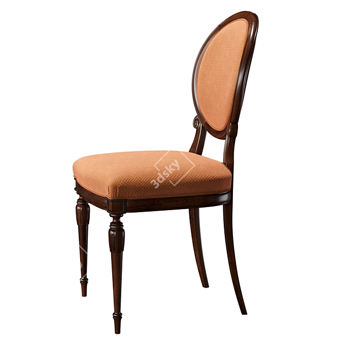 Elegant Bellotti 1376 Walnut Chair 3D model image 2