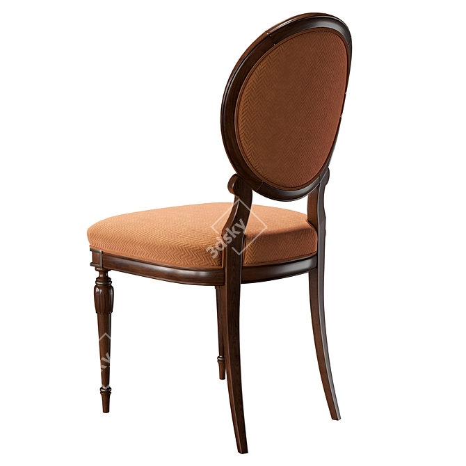 Elegant Bellotti 1376 Walnut Chair 3D model image 3