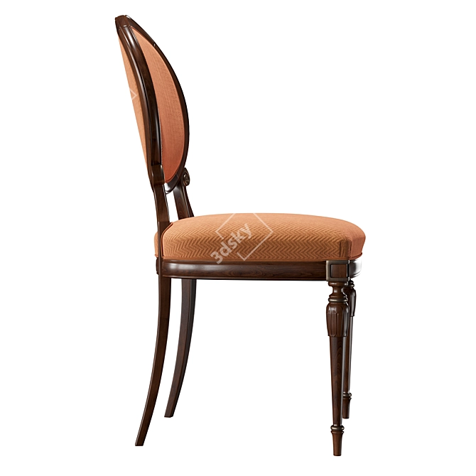 Elegant Bellotti 1376 Walnut Chair 3D model image 4